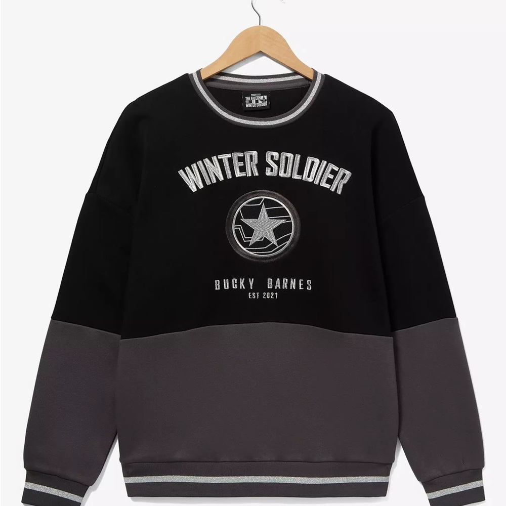 Winter Soldier Crewneck Sweater - Bucky Barnes, Black and Gray